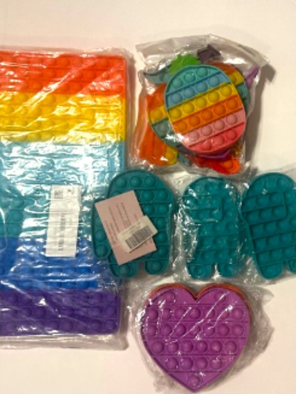 Fidget Pop It Stress and Multipurpose Rainbow/Solid Toys